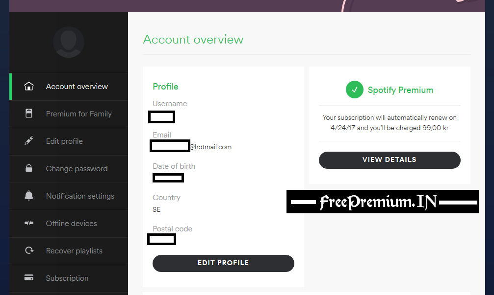 Free spotify premium account login sign in